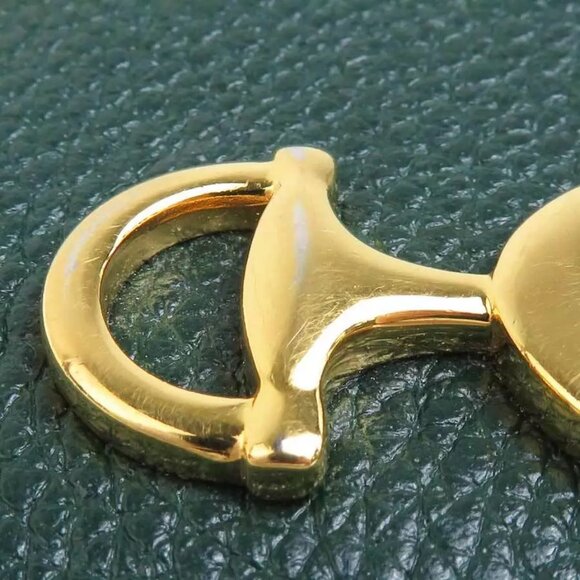 Auth GUCCI Bifold Wallet Chain Wallet Dark Green/Gold/Silver Leather - e59961a - Picture 7 of 11